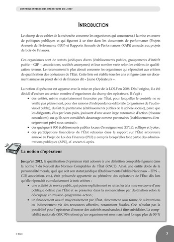 Contrôle interne des opérateurs de l'Etat : pour une maîtrise et un pilotage global des risques page 7