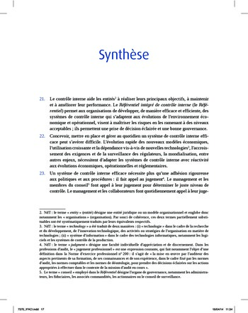 Synthèse - Référentiel intégré de contrôle interne page 9