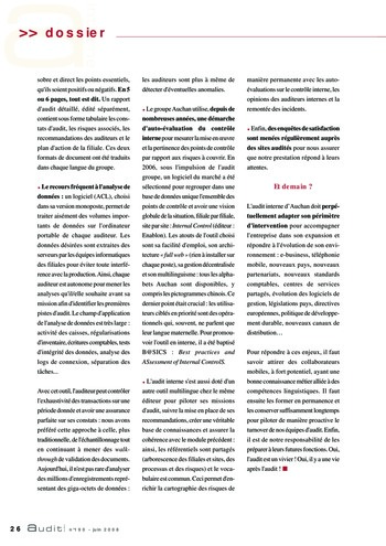 N°190 - juin 2008 L'audit interne dans le secteur de la distribution page 26
