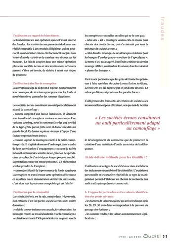 N°190 - juin 2008 L'audit interne dans le secteur de la distribution page 33