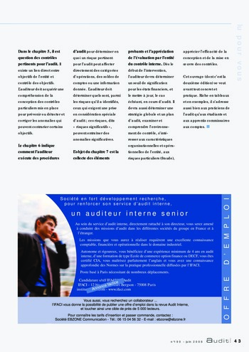 N°190 - juin 2008 L'audit interne dans le secteur de la distribution page 43