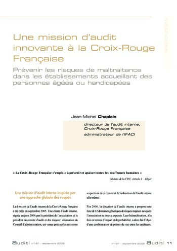 N°191 - sept 2008 L'influence des lois et règlements internationaux sur la pratique de l'audit interne en France page 11