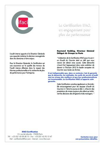 N°191 - sept 2008 L'influence des lois et règlements internationaux sur la pratique de l'audit interne en France page 16