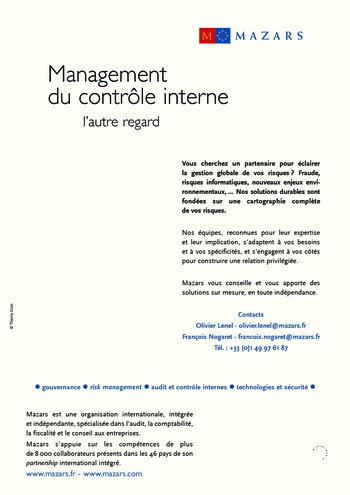 N°191 - sept 2008 L'influence des lois et règlements internationaux sur la pratique de l'audit interne en France page 4
