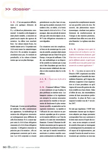 N°191 - sept 2008 L'influence des lois et règlements internationaux sur la pratique de l'audit interne en France page 50
