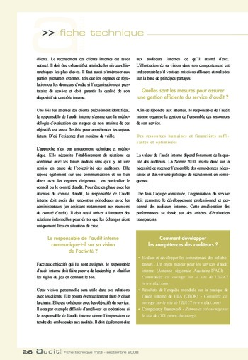 N°191 - sept 2008 L'influence des lois et règlements internationaux sur la pratique de l'audit interne en France page 64
