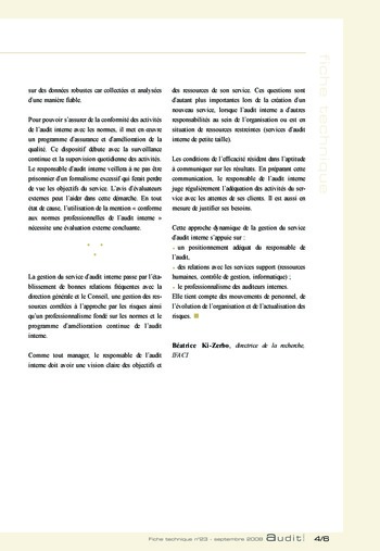 N°191 - sept 2008 L'influence des lois et règlements internationaux sur la pratique de l'audit interne en France page 66