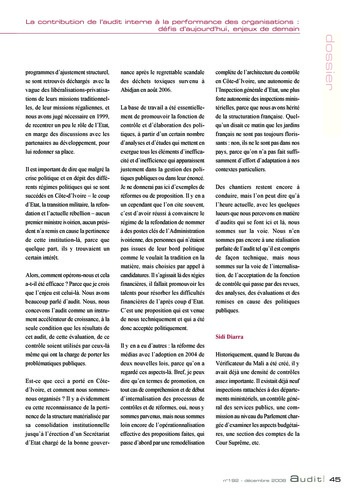 N°192 - déc 2008 La contribution de l'audit interne à la performance des organisations : défis d'aujourd'hui, enjeux de demain page 45