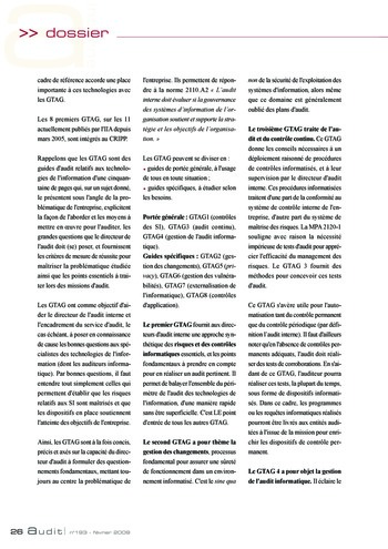 N°193 - fév 2009 L'audit interne : un cadre de référence en évolution page 26