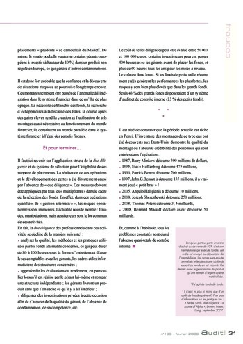N°193 - fév 2009 L'audit interne : un cadre de référence en évolution page 31