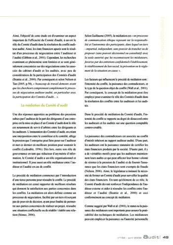 N°194 - avr 2009 A propos de la crise : D'une gouvernance hasardeuse à une insuffisance de contrôles page 49