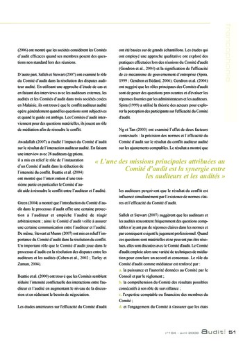 N°194 - avr 2009 A propos de la crise : D'une gouvernance hasardeuse à une insuffisance de contrôles page 51