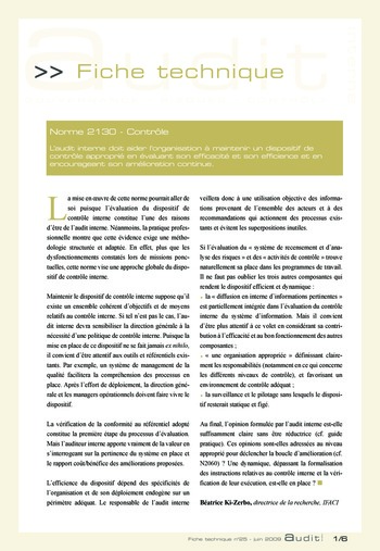 N°195 - juin 2009 Le contrôle interne du système d'information page 63