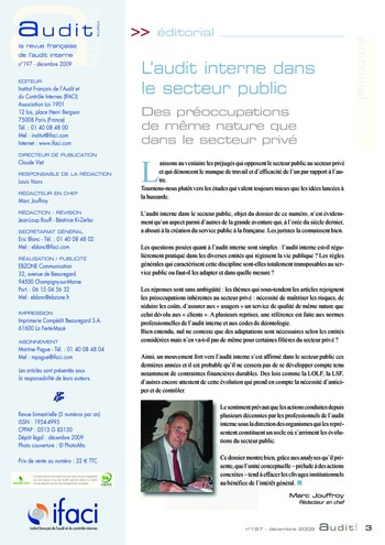 N°197 - déc 2009 L'audit interne dans le secteur public page 3