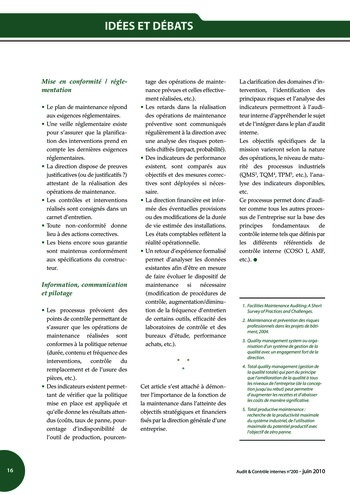 N°200 - juin 2010 Revue Audit & Contrôle internes page 16