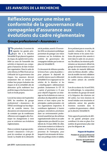 N°200 - juin 2010 Revue Audit & Contrôle internes page 25