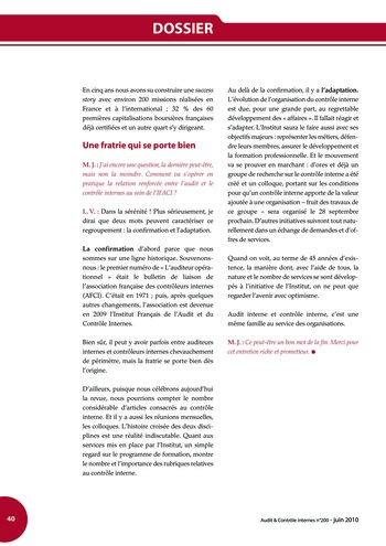 N°200 - juin 2010 Revue Audit & Contrôle internes page 40
