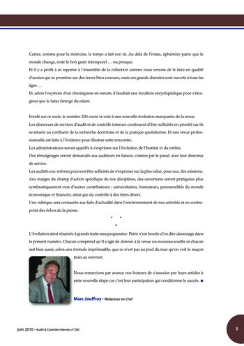 N°200 - juin 2010 Revue Audit & Contrôle internes page 5