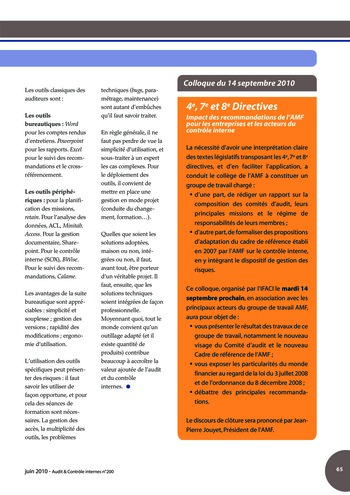 N°200 - juin 2010 Revue Audit & Contrôle internes page 65