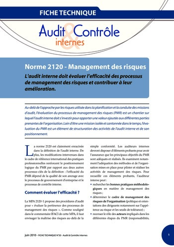 N°200 - juin 2010 Revue Audit & Contrôle internes page 69