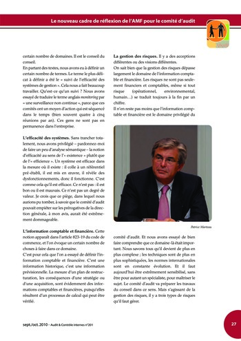 N°201 - sept 2010 Cadre de référence de l’AMF page 27