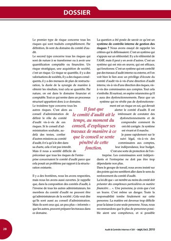 N°201 - sept 2010 Cadre de référence de l’AMF page 28
