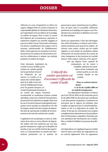 N°201 - sept 2010 Cadre de référence de l’AMF page 36