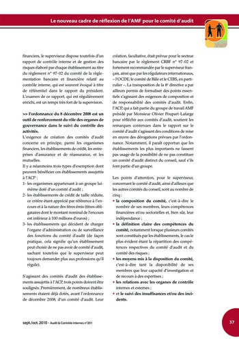 N°201 - sept 2010 Cadre de référence de l’AMF page 37
