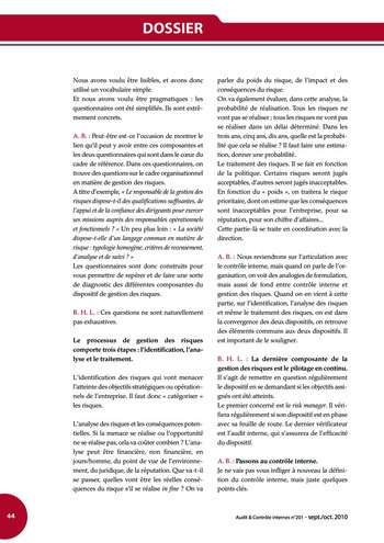 N°201 - sept 2010 Cadre de référence de l’AMF page 44