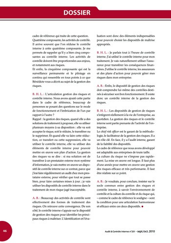 N°201 - sept 2010 Cadre de référence de l’AMF page 46
