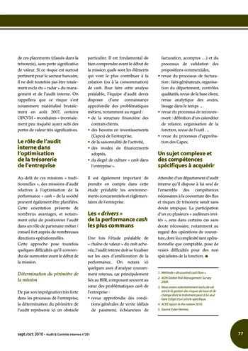 N°201 - sept 2010 Cadre de référence de l’AMF page 77