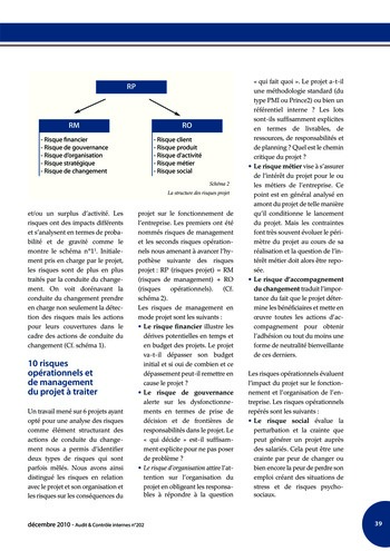 N°202 - déc 2010 L'organisation des petits services d'audit interne page 39
