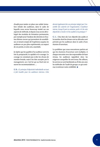 N°202 - déc 2010 L'organisation des petits services d'audit interne page 54