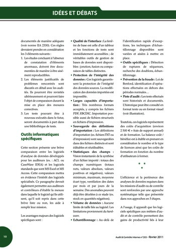 N°203 - fév 2011 Le contrôle interne page 10