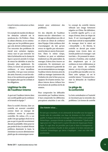 N°203 - fév 2011 Le contrôle interne page 13