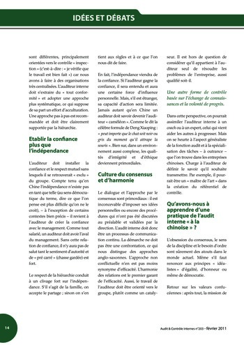 N°203 - fév 2011 Le contrôle interne page 14
