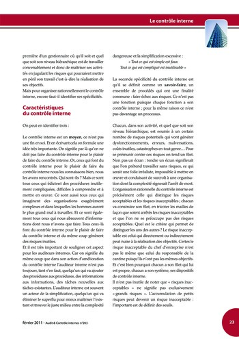 N°203 - fév 2011 Le contrôle interne page 23