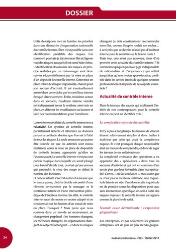 N°203 - fév 2011 Le contrôle interne page 24