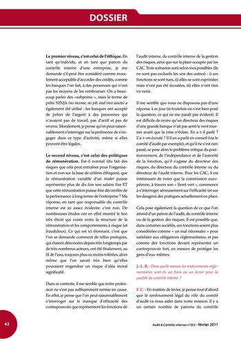 N°203 - fév 2011 Le contrôle interne page 42