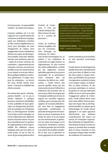 N°203 - fév 2011 Le contrôle interne page 49