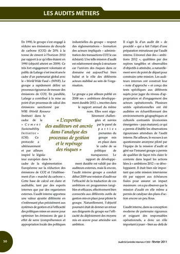 N°203 - fév 2011 Le contrôle interne page 50