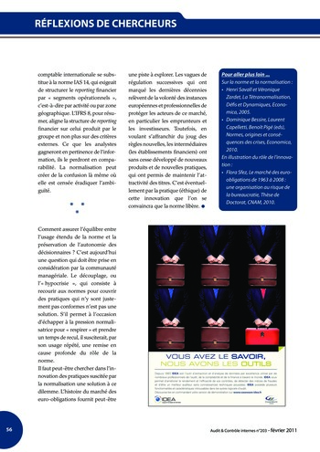N°203 - fév 2011 Le contrôle interne page 56