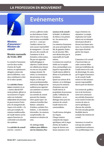 N°203 - fév 2011 Le contrôle interne page 57