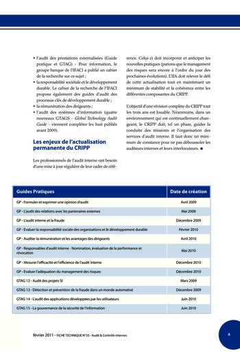 N°203 - fév 2011 Le contrôle interne page 68