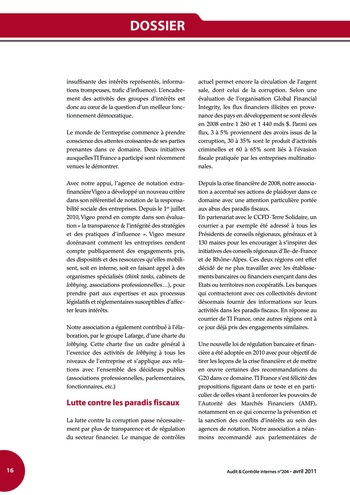 N°204 - avr 2011 Ethique, fraude et corruption page 16