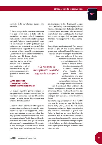 N°204 - avr 2011 Ethique, fraude et corruption page 17