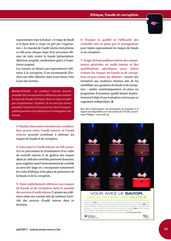 N°204 - avr 2011 Ethique, fraude et corruption page 23