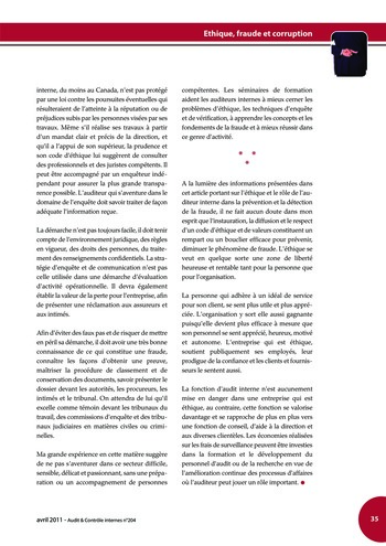 N°204 - avr 2011 Ethique, fraude et corruption page 35