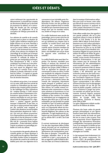 N°205 - juin 2011 Auditeur interne et risk manager page 12