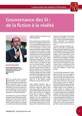 N°206 - sept 2011 Gouvernance des systèmes d'information page 15